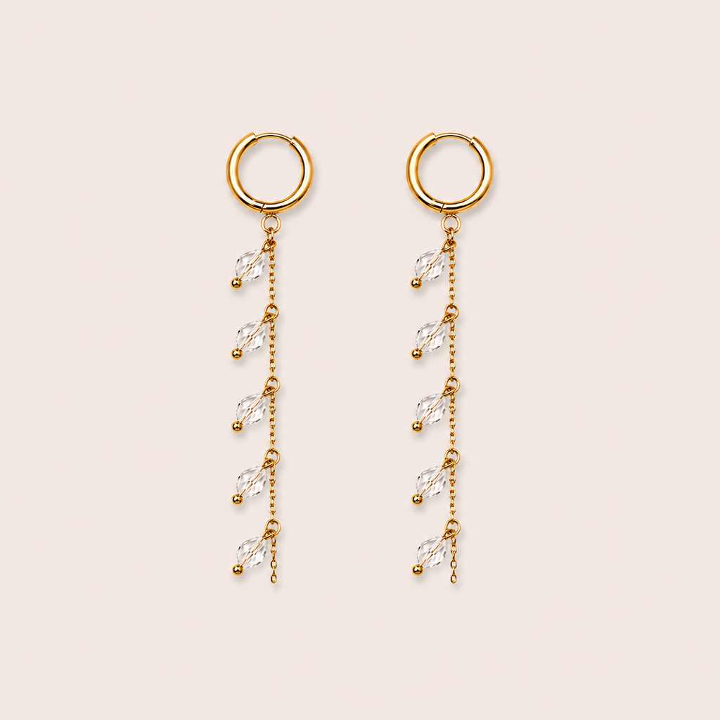 Azure oorbellen helder - gold plated