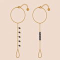 Côte x Capri hand chain set donkerblauw - gold plated