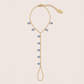 Côte handchain blauw - gold plated